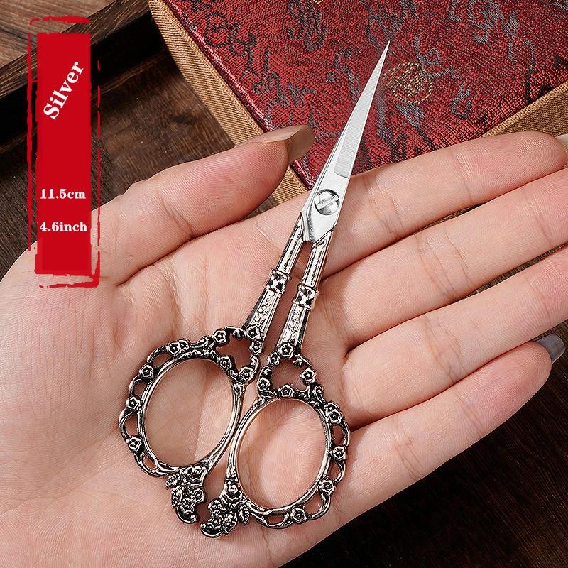 

Retro Zakka Stainless Steel Antique Vintage Scissors Sewing Grooming Fishing Thread Cutter Paper Embroidery Cross-Stitch Shears Set