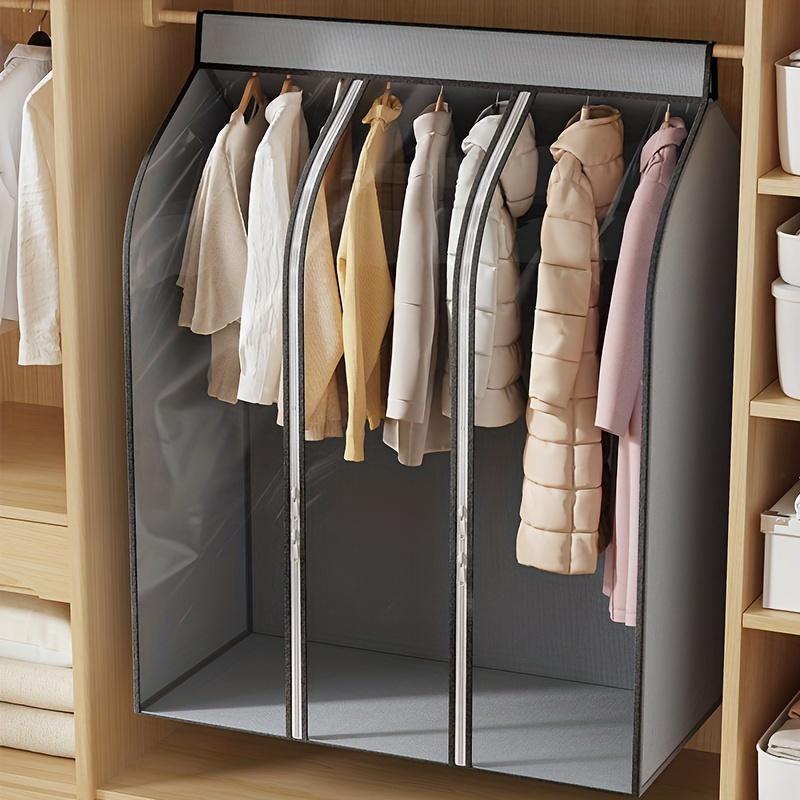 Contemporary Waterproof Polyethylene Garment Bag, Well-Sealed Zipper, Multipurpose for Closet & Under-Bed Clothes Storage