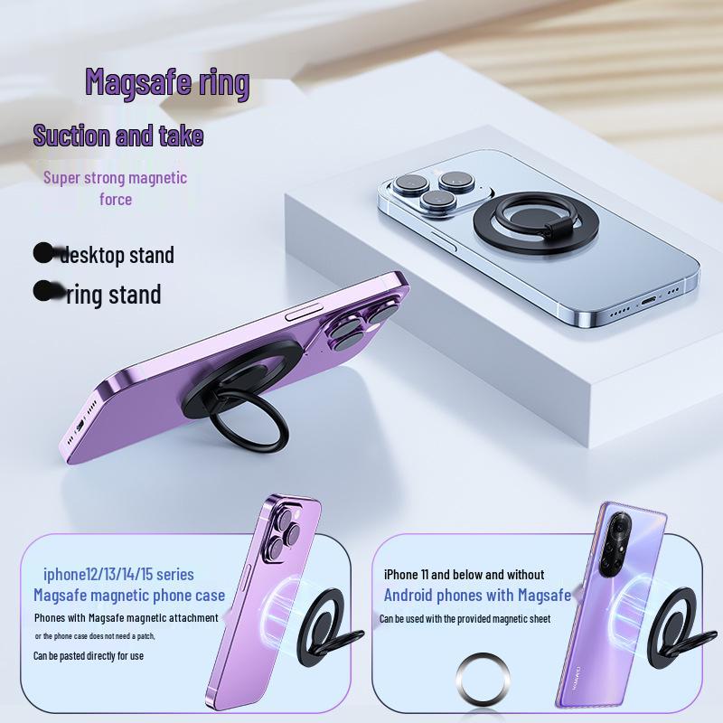 

MagSafe Magnetic Ring Buckle Stand for Apple 15: Portable Desktop Phone Holder