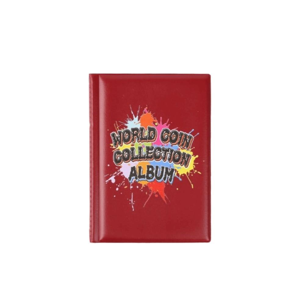 

Coin Storage PU Leather Album 120 Pockets Home Decoration Stamp Photo Album Coin Album Holders темно-красного