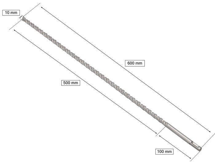 Foret SDS+ - KOTARBAU - 10 X 600 Mm - Alliage Métallique - Acier Trempé - Fixation Standard