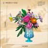 Non-Toxic 956Pcs Preserved Flowers Building Blocks Rose Daisy Lily Bouquet Vase Model Bricks Home Decoration Ornaments Kids Toys Gifts