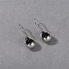Exquisite Personality Unique Copper Plated 18K Real Gold Hidden Hanging Inlaid Pearl Black Agate Stud Earrings