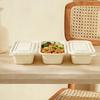 Jiwanggu 1000ml Square Compostable Corn Starch Food Containers (100 Sets)