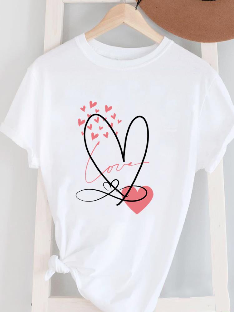 (Asian Size) Women's Top T Female Print Short Sleeve T-shirts Fashion flower letter O-neck Casual Clothing  Graphic Tee