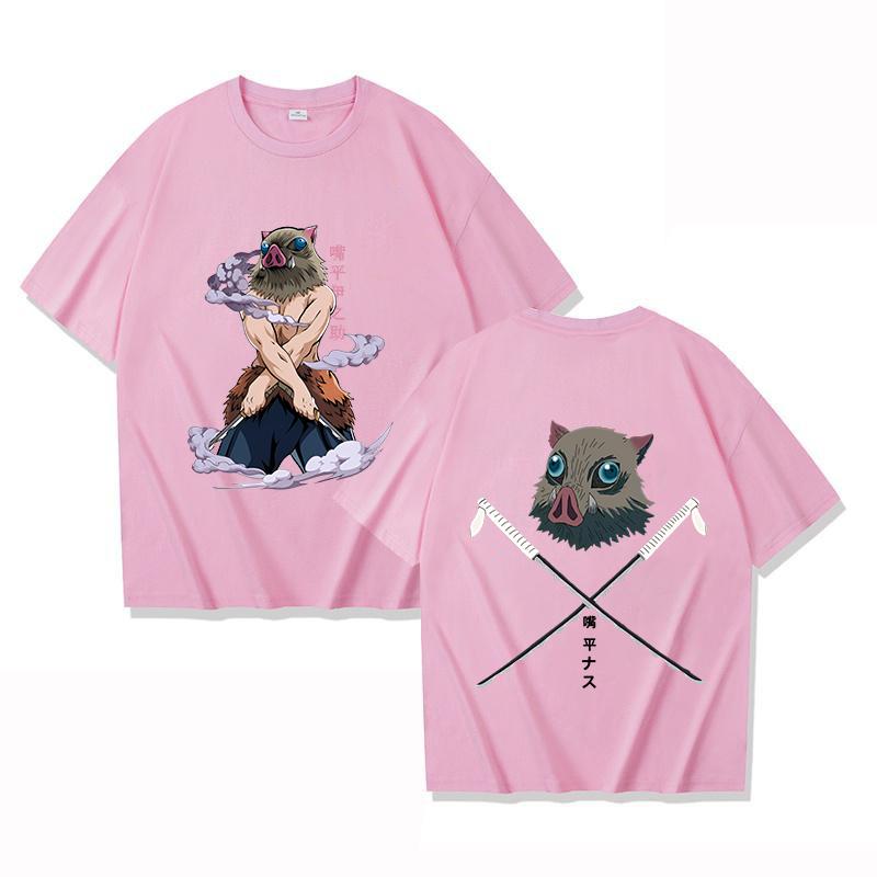 New Hot Anime Hashibira Inosuke Printed Tshirts Women Men Fashion Casual Loose Round Neck Creative Personalized Tshirts