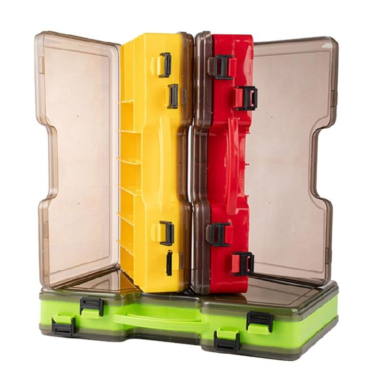 Two Layer Fishing Tool Box  Organizers with Removable Dividers  Baits Accessory Box Plastic Fishing Tool Box