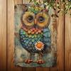 Vintage Owl Metal Art Retro Home Decor Plaque Handmade Wall Sign