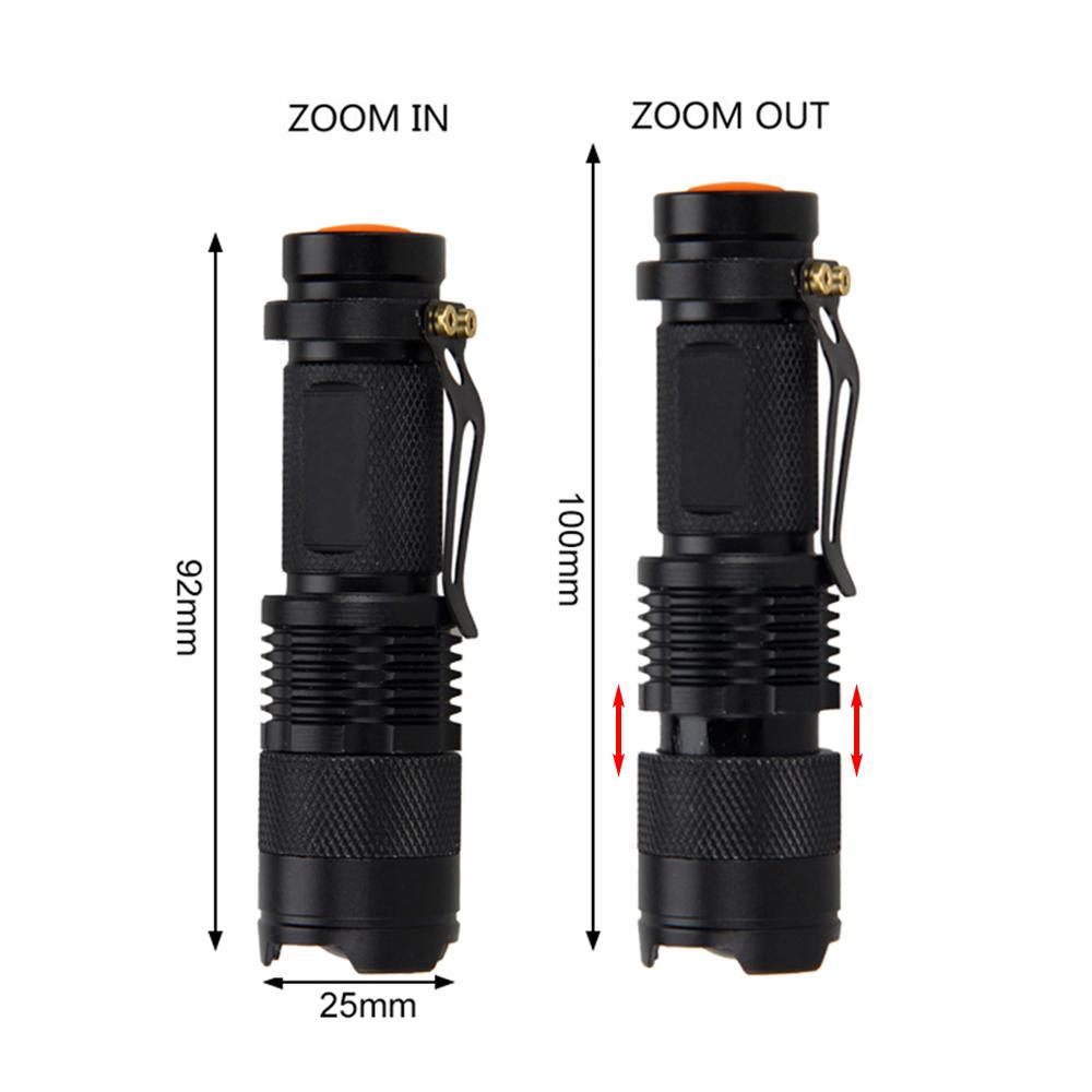 Vastfire Mini SK68 Zoomable 1200LM XPE LED Waterproof Flashlight Torch Lamp AA/14500 Powered Clip Pen Light Lamp 3 Modes Lantern