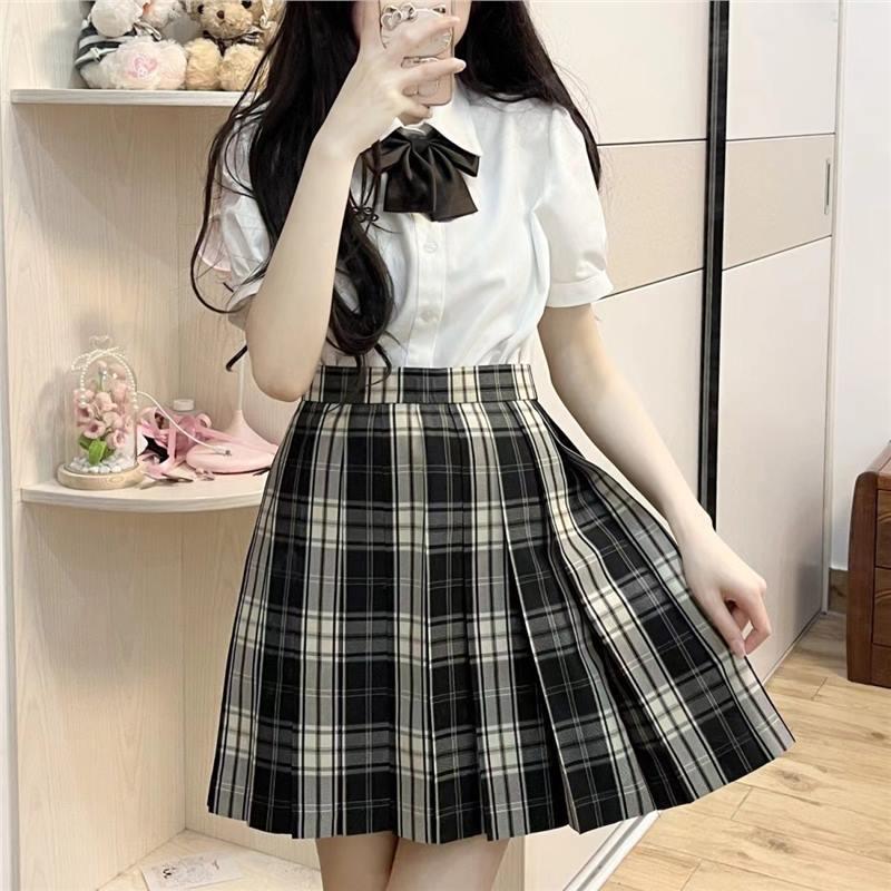 

Versatile JJK Influencer Black & White Checkered Mini Skirt for School Supply - In Stock, Blackboard News Cos XL