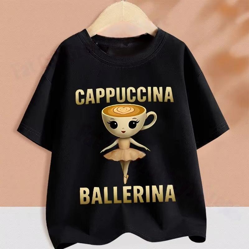 2026 Kids Clothes Funny Italian Brainrot T Shirt Cartoon Graphics Casual Vintage Boys Girls Short Sleeve Top Childrens Clothing