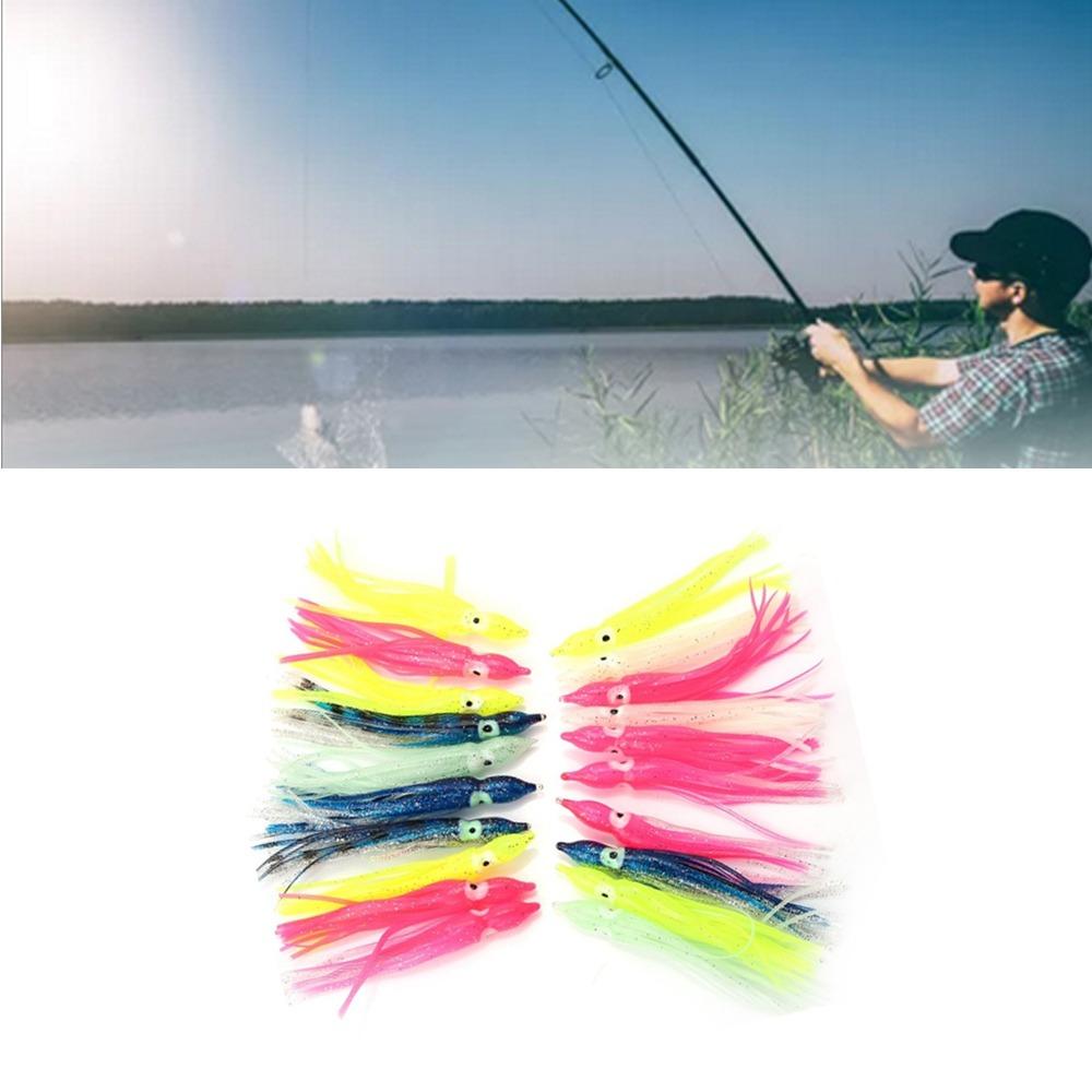 50PCS Soft Squid Skirt Bait Mixed Color Saltwater Fishing Lures Sea Fishing Lures  Saltwater Fishing