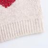 Kaslead New Arrival Women's Clothing Fashion Style Thickened Heart Jacquard round Neck Knitted Pullover Sweater
