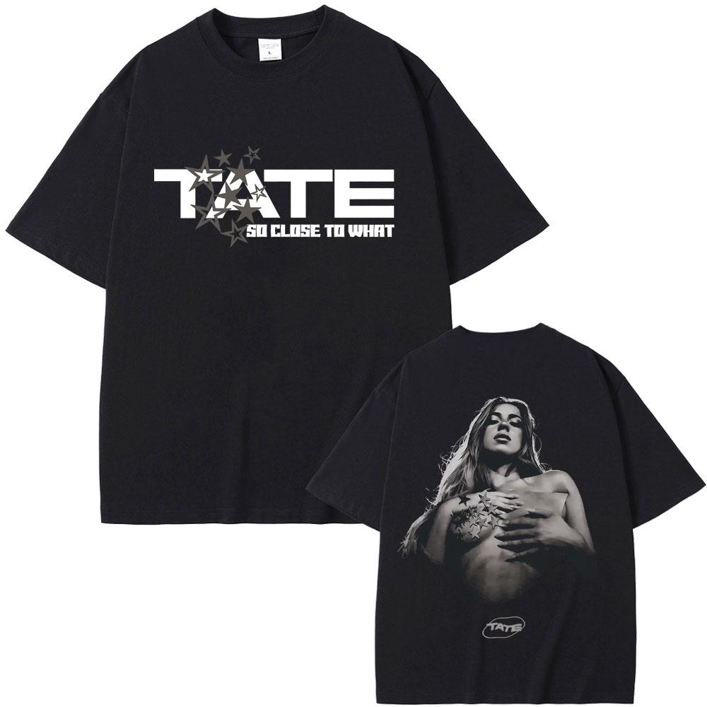 Singer Tate Mcrae T8 Graphic T Shirts Men Women Fashion Vintage Trend T-shirt Summer Male Casual Oversized Crewneck Short Sleeve