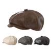 Parent-child Star Anise Newsboy Hat Children's Beret Children's Hat Adult PU Leather Cap Men's and Women's Forward Hat