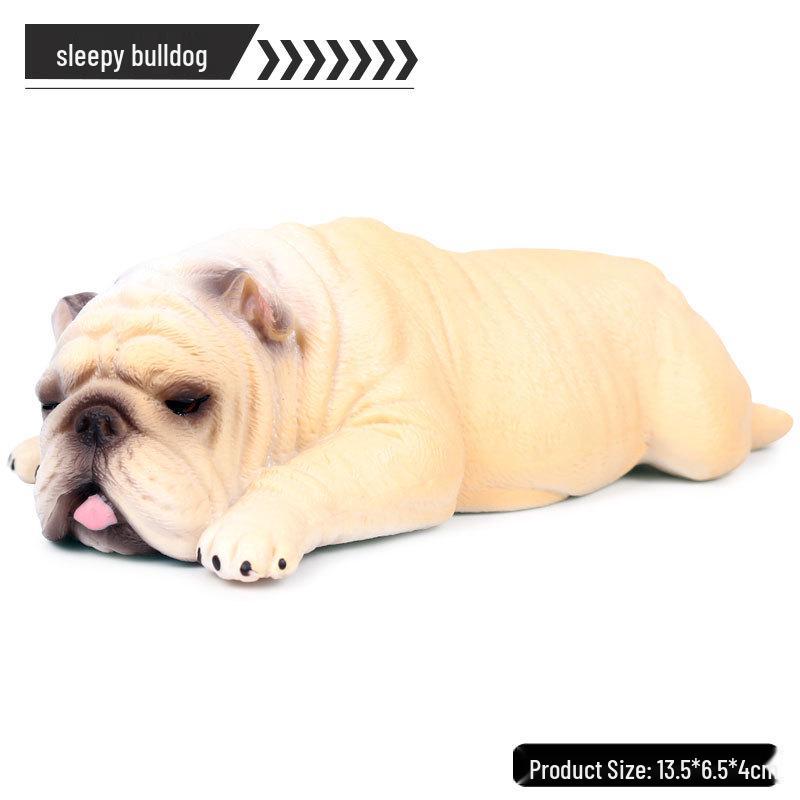 Large Sleepy English Bulldog Toy Figure - Children s Cognitive Animal Model