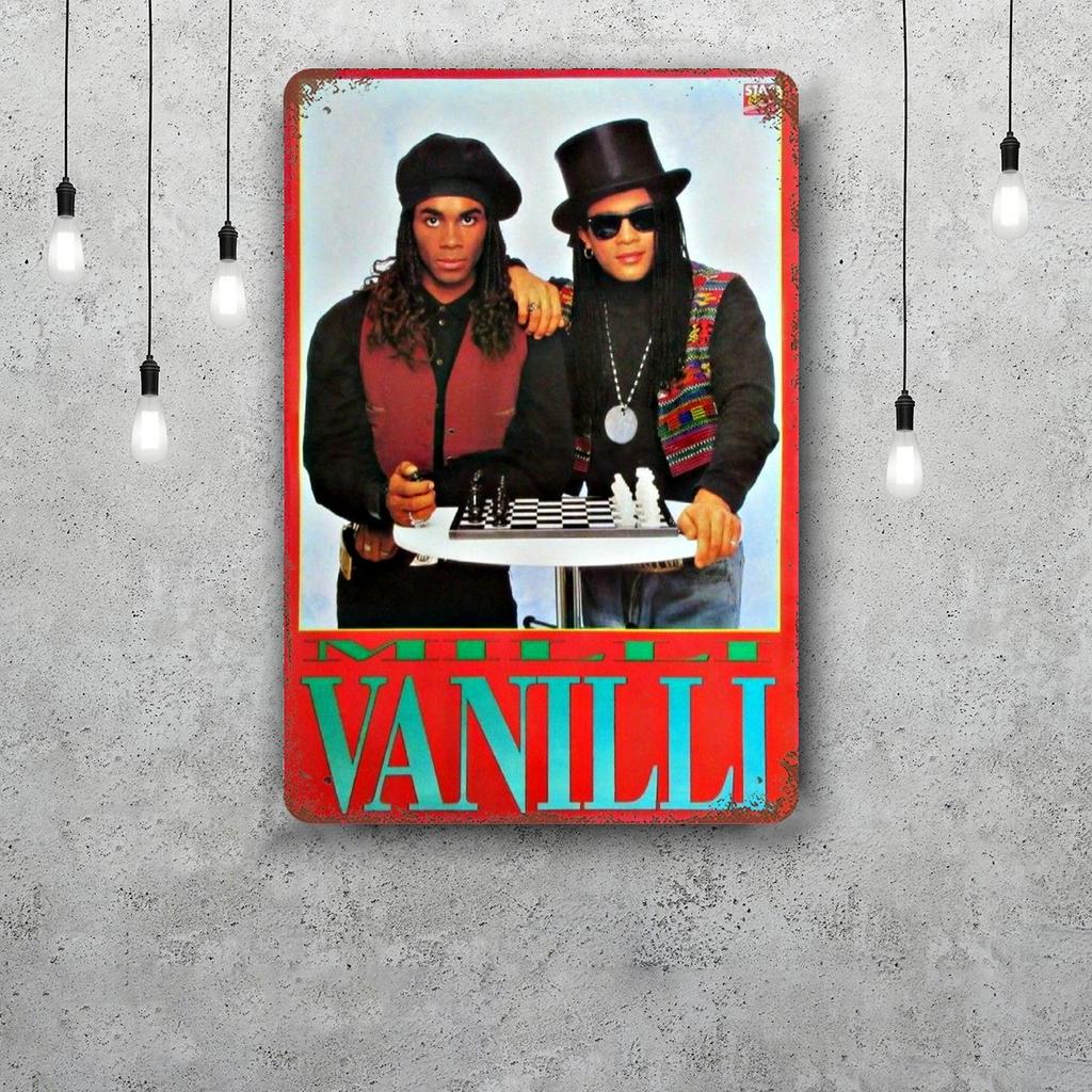 Milli vanilli Poster Decorativo Segno di Latta Vintage Segno Metallico Placca Decorativa per Pub Bar Man Cave Club Decorazione Murale
