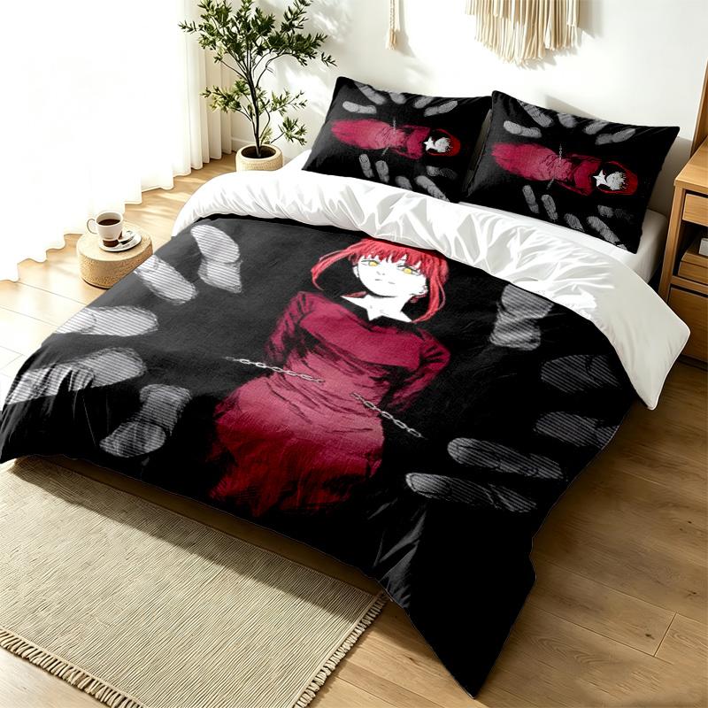 Chainsaw Man 3pc Duvet Cover Set Simple Modern Bedding Set Wrinkle Resistant Soft Fabric All Season Use a perfect gift