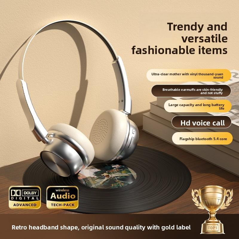 

Ретро Мода Майяр Металлическая Bluetooth Гарнитура 5.4 Гарнитура Долгое Время Работы абрикосовый