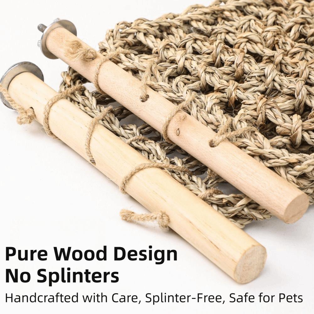 Handwoven Straw Reptile Hammock Breathable Woven Eco-Friendly Bird Swing Mat Chewable Decorative Foraging Mat Toys Bird Cage