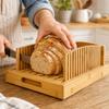 Wooden Bread with Adjustable Thickness - Manual Guide for Homemade Bread Cutting, Sturdy Baking Tool