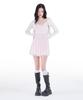 Alkialka Pleated Chiffon Mini Dress (Light Pink)