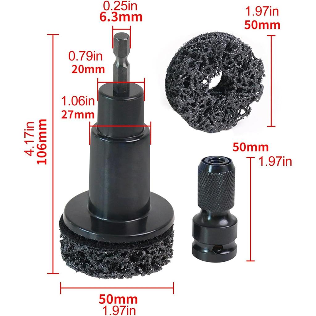 Stud Rust Removal Tool,Hub Cleaning Tool,Brake Hub Resurfacing Kit,Wheel Stud Cleaner,Polishing Maintenance Automotive Tool,Portable Rust Remover