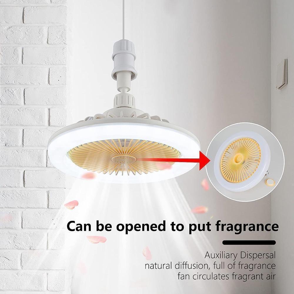 Fan Chandelier E27 Light Holder Ceiling Fan Lights with Remote Control Mute Dimmable Timing 3-blade for Living Room Study