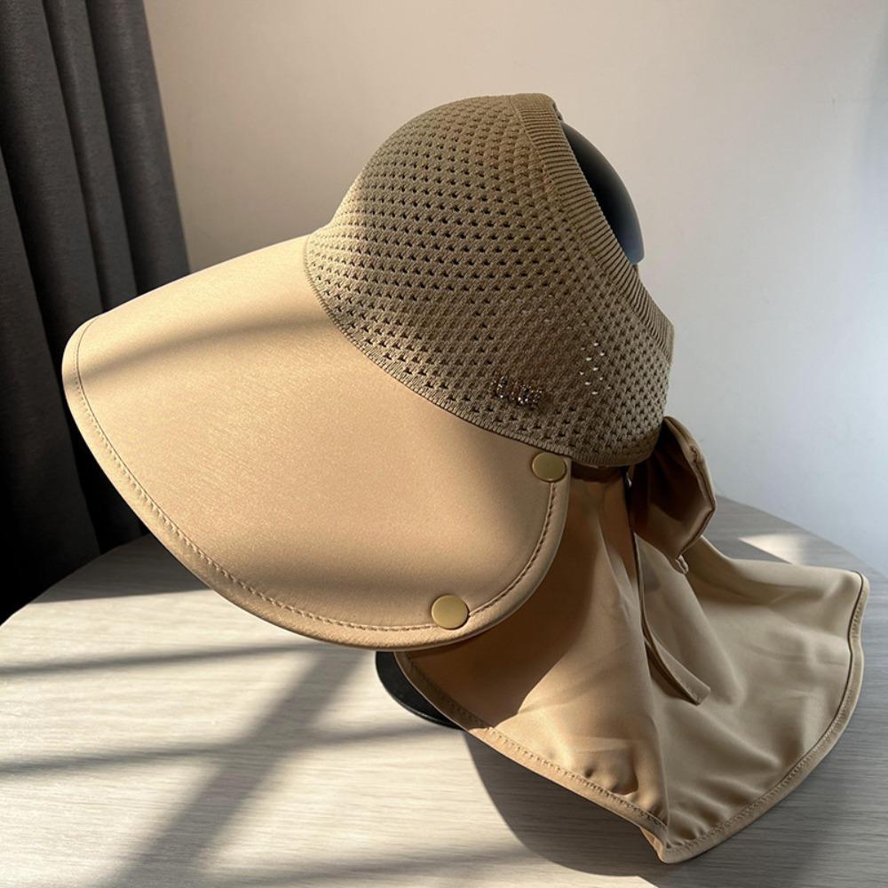 Adjustable Wide Brim Sun Hat UPF 50+ Empty Top Hat New Design Full Face Cover Hat  For Women