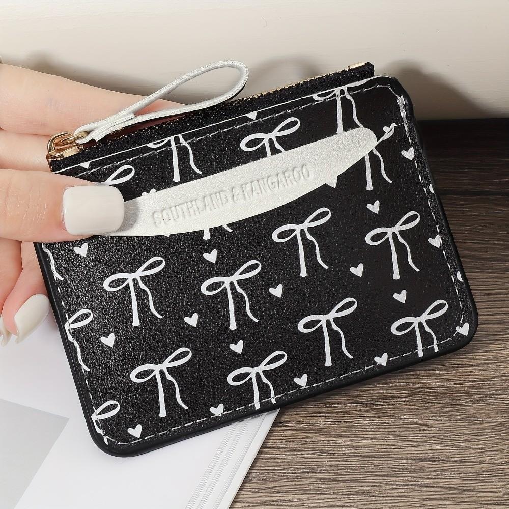 New PVC Credit Card Holder Slim Small Card Case Cute Bow Lightweight Coin Purse for Women Girls