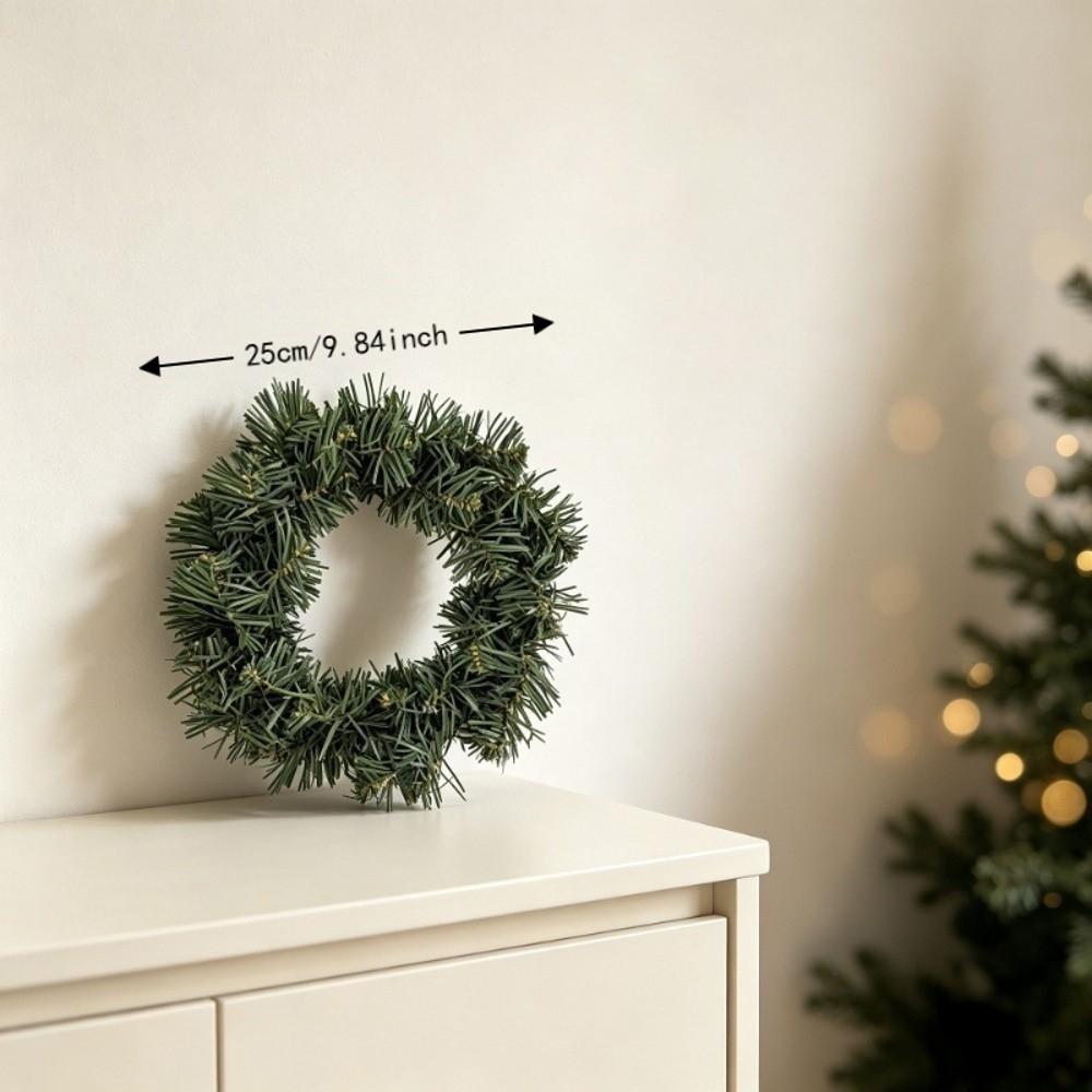 Green Artificial Green Pine Wreath Rustic Christmas Door Wreath Outdoor Front Door