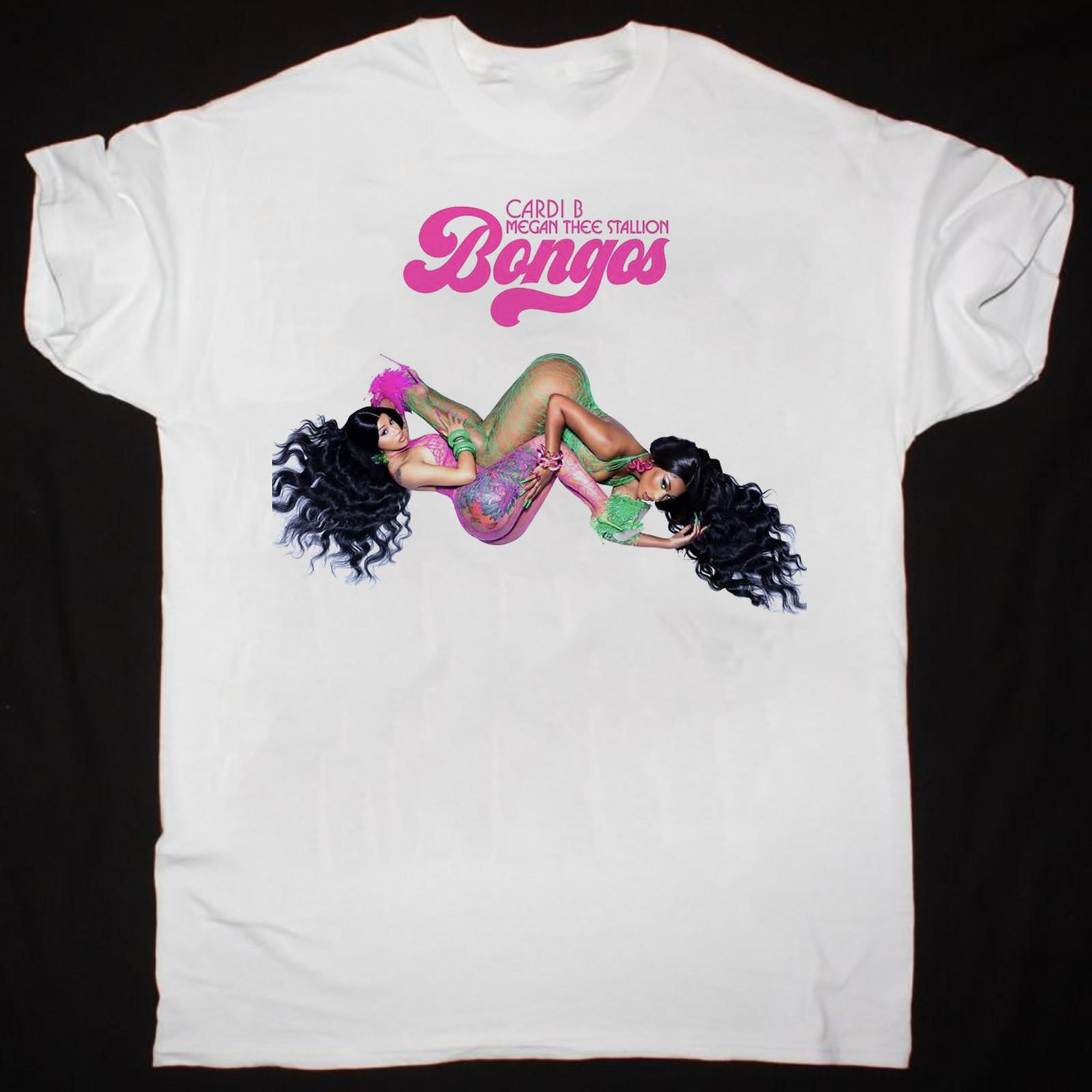 Cardi B Megan Thee Stallion White T-Shirt Cotton All Size S разноцветный