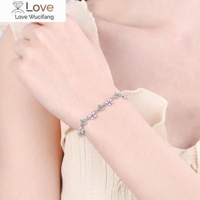 Women Bracelet Elegance Cherry Flower Blossomzircon Resizable Bracelet Jewelry Girl Lady Birthday Gift