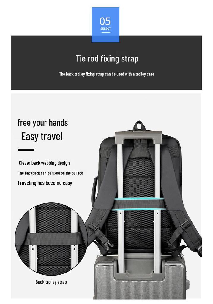 Men's High-Quality Expandable Laptop Backpack - Large Capacity Multi-Compartment Business & Travel Bag