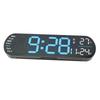 Digital Wall Clock with Remote Control Big LED Screen Display Adjustable 8 Color Lights Digital Alarm Clock for Living