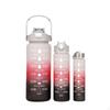 3 Pieces Bottle Set SpillResistant Gradient Water Leakproof Drinkware for Athletes, Gym