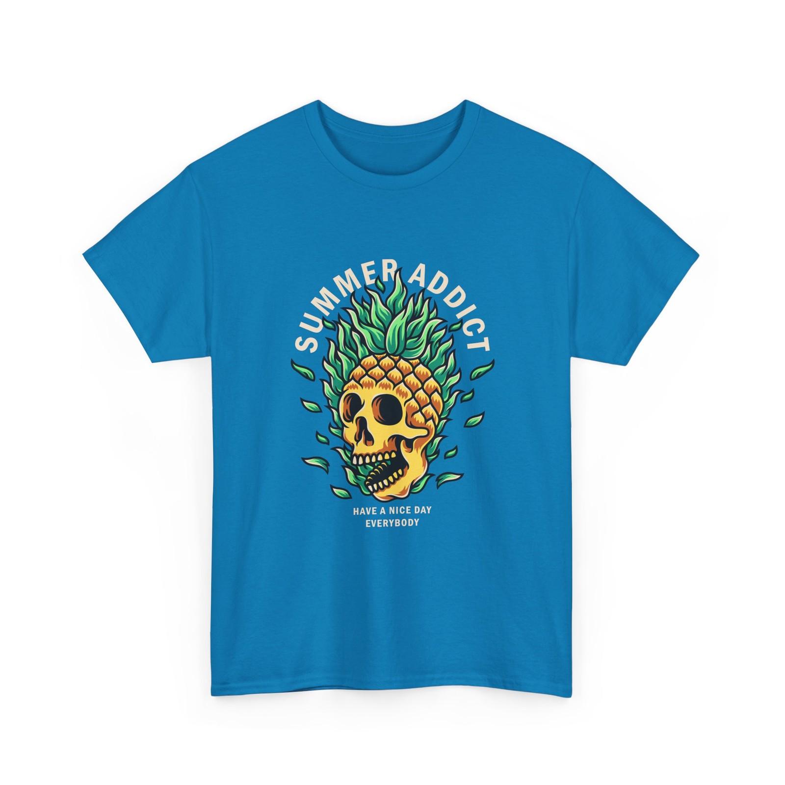 Pineapple Skull Summer T-Shirt | Tropical Skull Graphic, Cotton T-Shirt Gift Tee S разноцветный