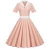 QICED Fashion Summer Spring Short Sleeve V-Neck Casual Dresses