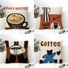 Creative Coffee Illustration Pillow Case Linen Cushion Covers For Decorative Sofa Home Pillows Case Car Chair Pillows Cases
