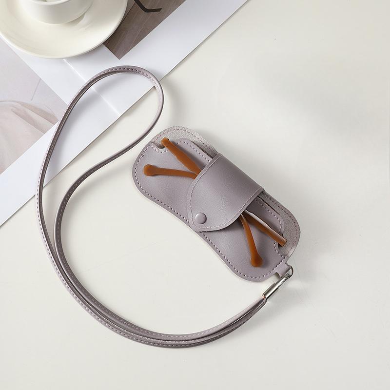 Street Trendy Sunglasses Storage Bag Hanging Neck PU Leather Glasses Bag Outdoor Portable Protective Bag Ladies' Fashion Items