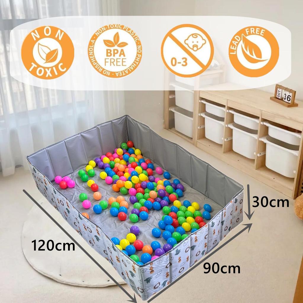 Foldable 120cm100cm Baby Ball Playpen with Storage Bag, Holds Over 800 Balls, Compact, IndoorOutdoor Use, Educational Toy, Birthday, Baby Shower