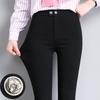 Women's Plus Size Velvet Leggings 2025 - Elastic, Slimming, Thick Black Skinny Pants for Curvy Figures (Up to 200 Jin)