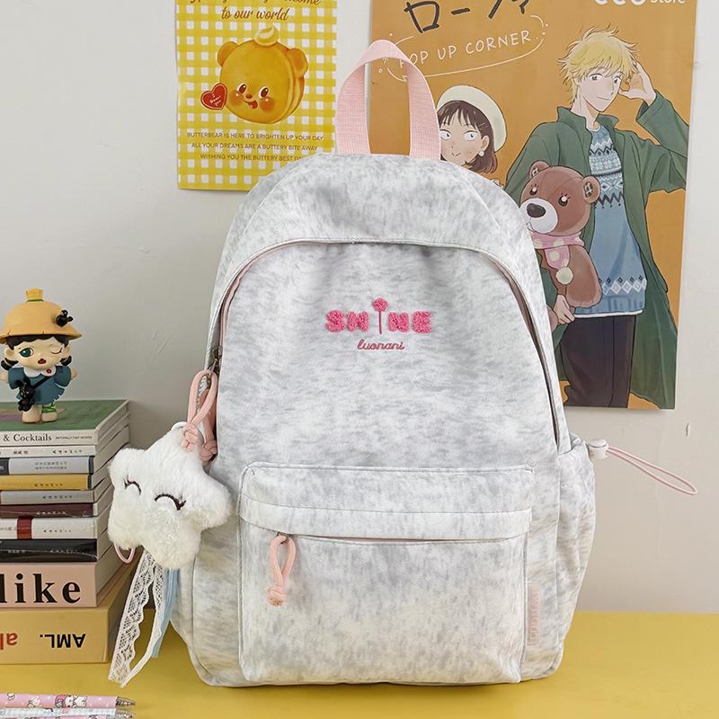 Schoolbag New Schoolbag Female Junior High School Students High Value Ins Japanese Cute Backpack Casual Lightweight Simple Travel Backpack