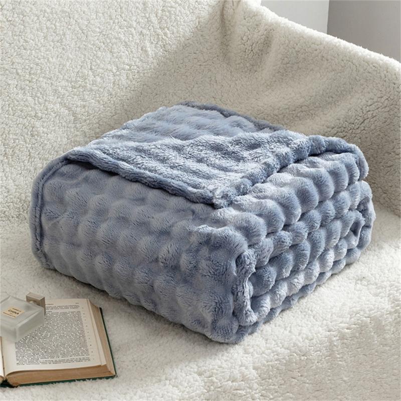 Luxury Fuzzy Plushes Blanket with Fluffys Rabbit Texture, Warm Throw Blanket for Home Decoration 100x150cm