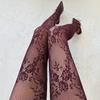 Cute Lolita Tights Women Sexy Lace Floral Thigh High Stockings Pantyhose Lingerie Hosiery Mesh Fishnet Stockings Women Tights