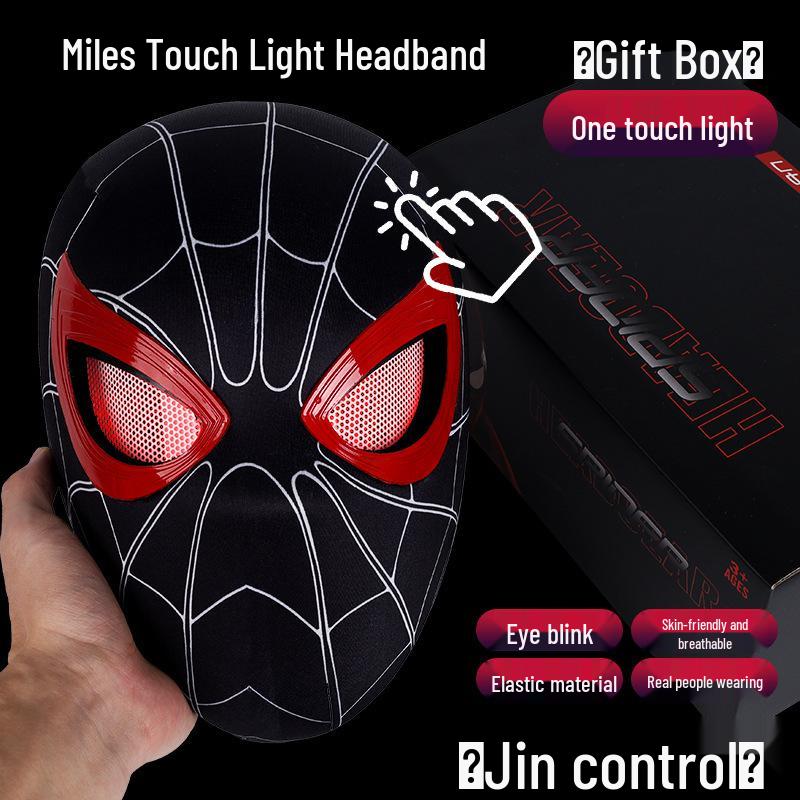 Electrically Blinking Spider-Man Mask with Light-Up Eyes - Perfect for Christmas Cosplay