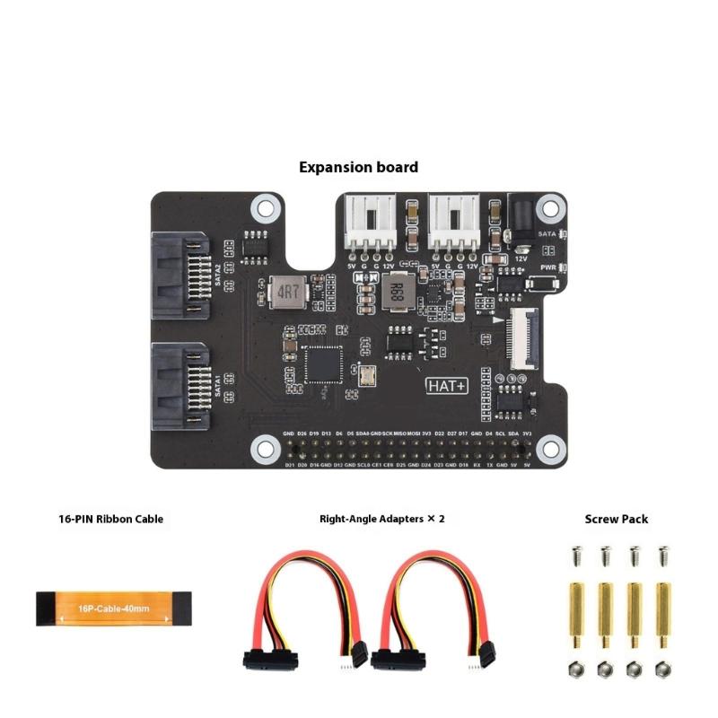 Two Channel SATAs Expansion Card PCIe Interfaces for 5 Enables 2 Storage Devices Connection