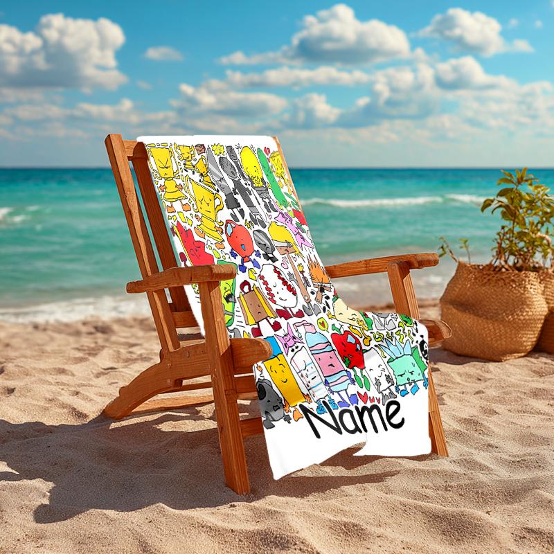 Personalized customized proof beach towel with nanimate Insanity pattern - soft, absorbent,quick-drying,perfect swimming,camping&bathing