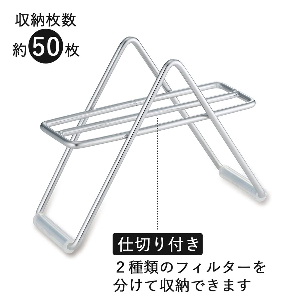 Coffee Tools KOGU Shimomura Planning Kaffeefilterständer [Made in Japan], Edelstahl mit Trennwänden, konisch, trapezförmig, schmal, Tischplatte, platzsparend