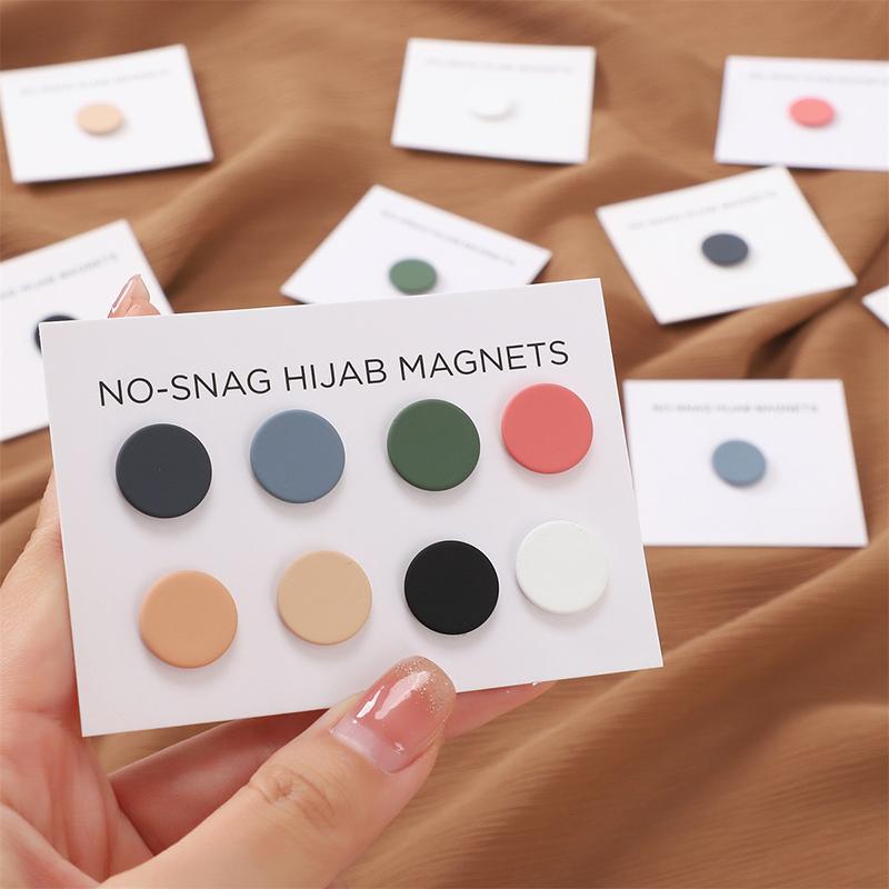 Multi-Color Matte Magnet Hijab Pins for Women Shawl Headscarf Strong Magnetic Button Headscarf Accessories Magnetic Brooch